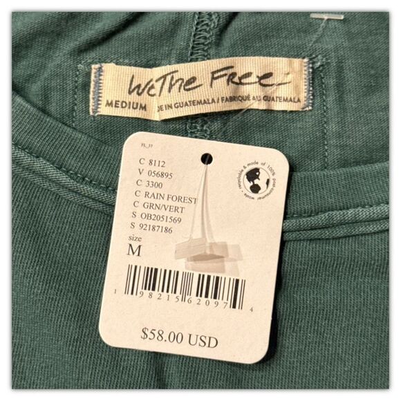 Free People We The Free Devon Tee Rain Forest Green - Picture 6 of 15